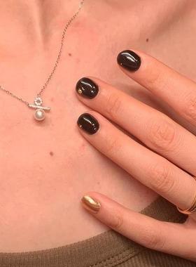 艾瑞雅  韩国东大门2024年新款简约轻奢  百分号珍珠项链小众