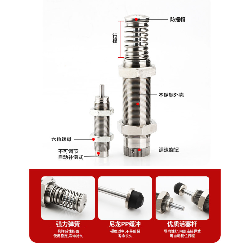 不锈钢液压油压缓冲器RJ/RJC/YD/YC0806 10081412 2030 2725 3650,淘宝优惠券,粉丝福利购,淘宝优惠卷