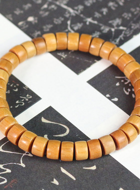 新山檀香木手串药片珠木质佛珠文玩男女情侣手饰品时尚国风新中式