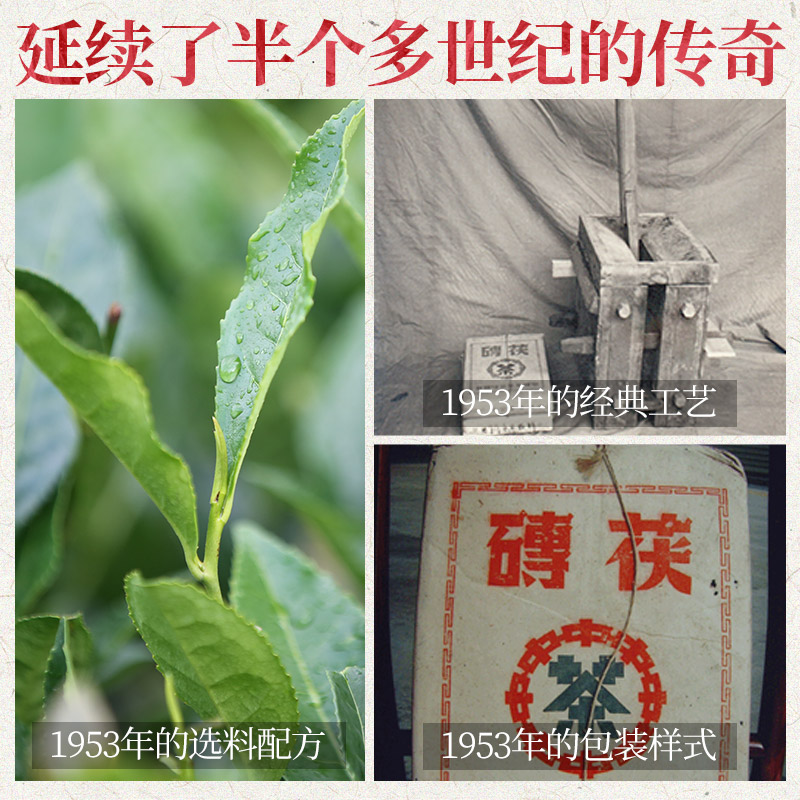 湖南安化黑茶正品白沙溪正宗陈年金花茯茶 2015年手筑茯砖茶6斤装-图1