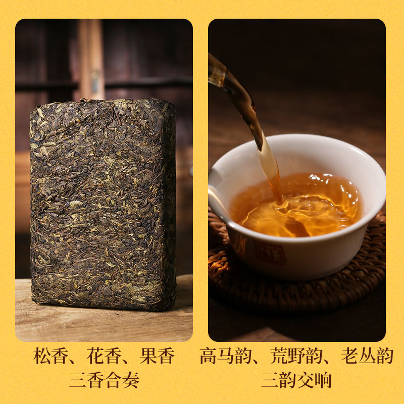 白沙溪皇家溪高马产区龙马金花茯砖茶800g湖南安化黑茶正品茯茶