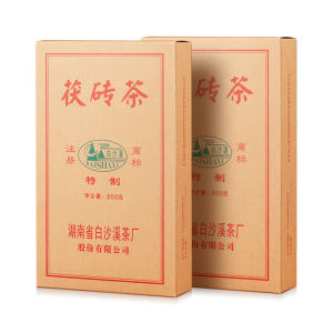 黑茶湖南安化正品白沙溪金花茯茶官方茯砖茶800g*2正宗安华茶叶