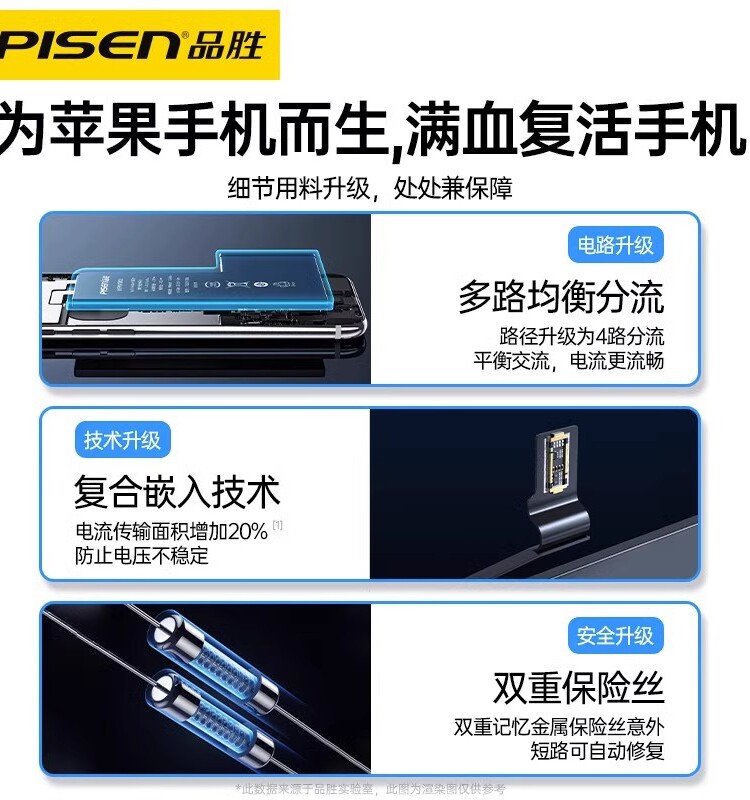 【免费安装】品胜苹果X电池适用iphone11大容量XSMAX正品11手机11promax更换12旗舰店12promax/13/14plus官网-图3