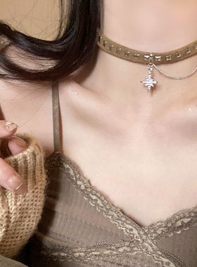 美拉德秋冬八芒星项链女嘻哈个性辣妹项圈锁骨链颈链choker颈环