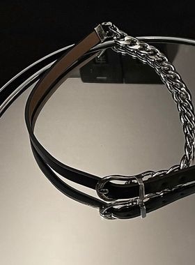 黑色皮绳choker项圈女小众颈带高级感气质颈链脖子辣妹项链锁骨链