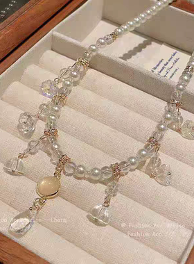 爱上巴洛克!小众设计感星星流苏珍珠项链女气质锁骨链新款颈链夏