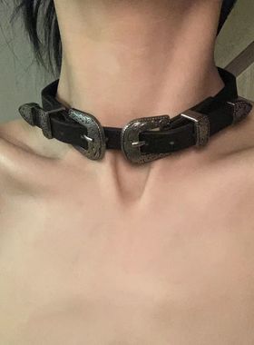 朋克choker项圈 超酷摇滚亚文化暗黑风小众项链气质锁骨链ins新