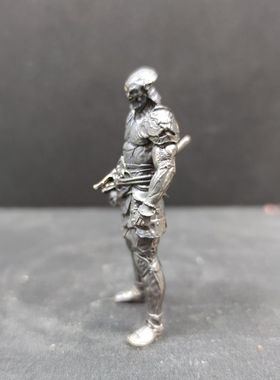 6cm纯铜做旧 吉光盔甲赛博朋克日本武士忍者布衣人偶手办模型摆件