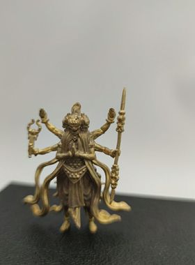 96六臂三头阿修罗吊坠修罗场纯铜手办模型摆件吊坠项链钥匙扣