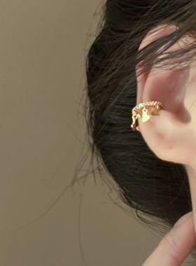 一点小心机 法式爱心流苏耳骨夹 轻奢高级感小众设计简约耳环女