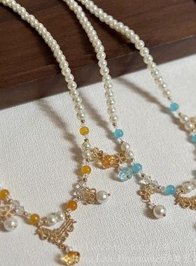 古风汉服璎珞项链女款2025新款爆款马面裙旗袍配饰新中式珍珠首饰