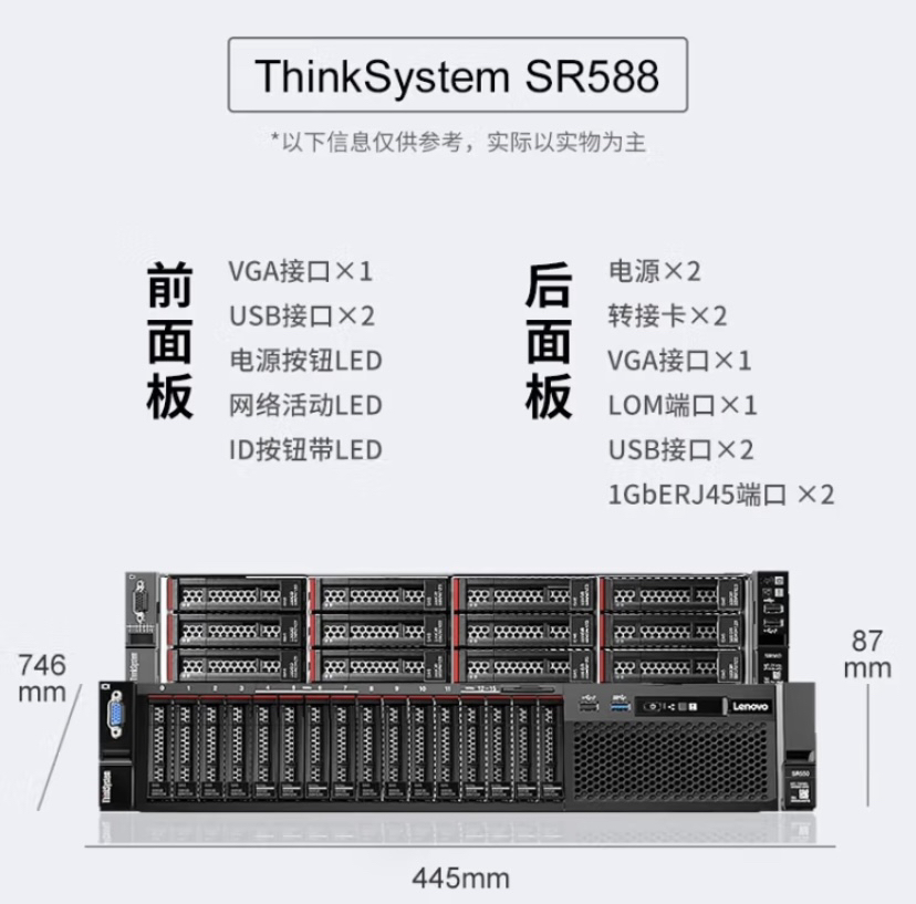 联想（Lenovo) SR588  SR358FV2 SR658HV2双路 2U机架式服务器 - 图1