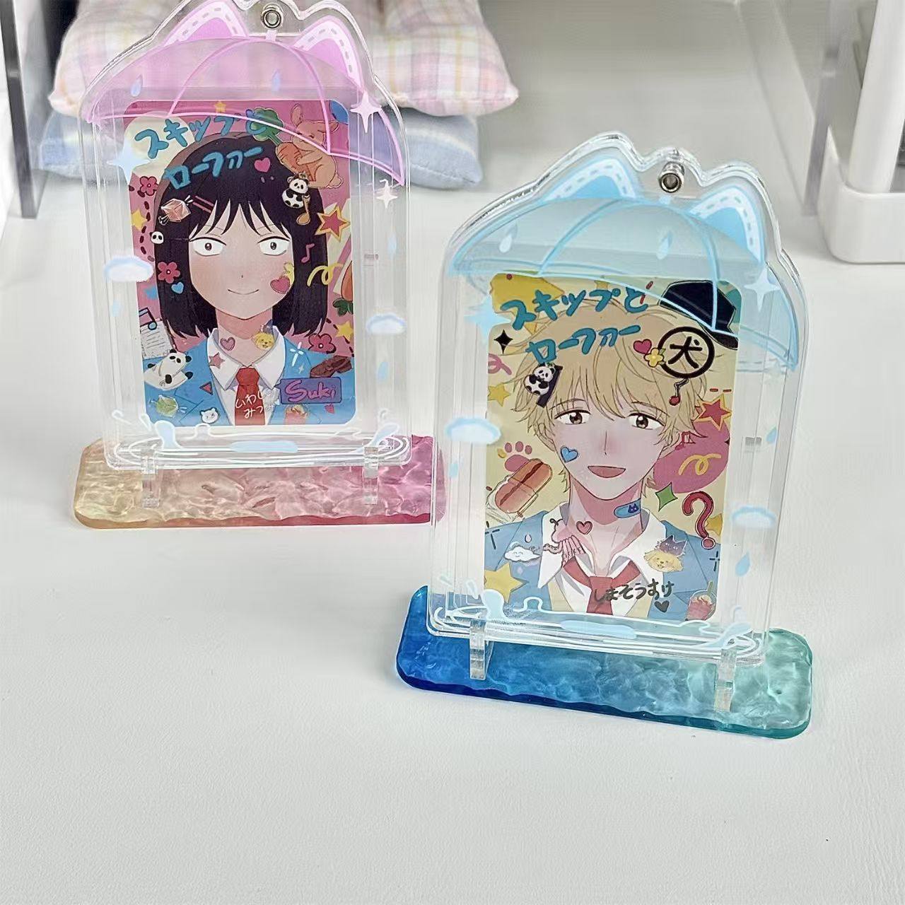 新款ins亚克力水纹吧唧高颜值展示架桌面谷子小卡创意收纳支架,淘宝优惠券,粉丝福利购,淘宝优惠卷