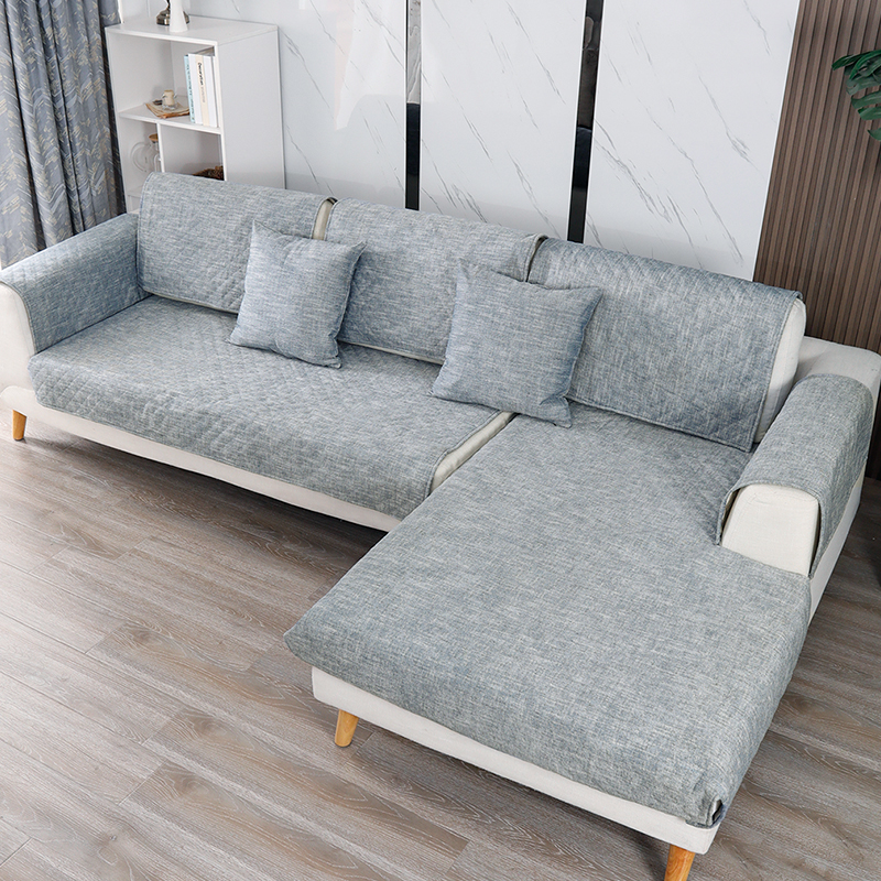 亚麻沙发垫套全包万能套四季通用防滑简约现代坐垫客厅可定做纯色 - 图2
