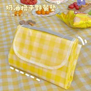 ຜ້າປູພື້ນ Picnic ins thickened moisture-proof cloth picnic spring outing outing cushion outdoor floor mat portable waterproof camping mat