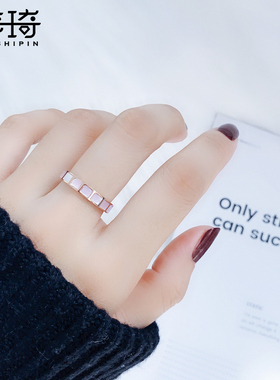 钛钢网红戒指女轻奢ins时尚个性