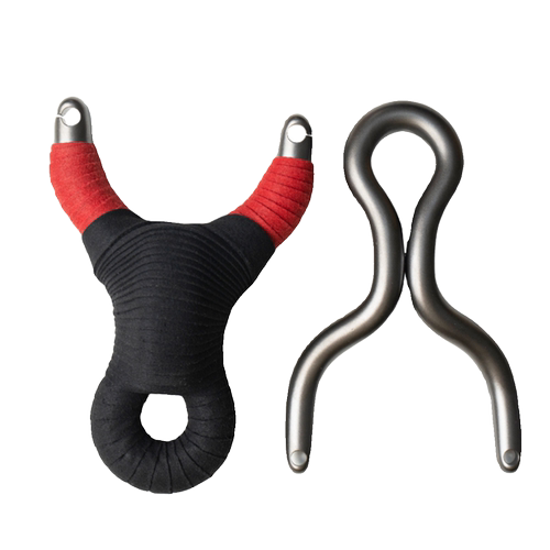 新款TC21钛合金圆扁皮户外竞技速射精准大威力卡珠球单卡弹弓器工 - 图3