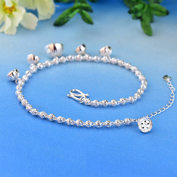 99 sterling silver anklet ແມ່​ຍິງ​ຕົ້ນ​ສະ​ບັບ lotus bell anklet anklet round bead anklet ງາມ​ນ້ອຍ​ສົດ​ຂອງ​ຂວັນ​ວັນ​ເດືອນ​ປີ​ເກີດ​ຂອງ​ຂວັນ​ເງິນ