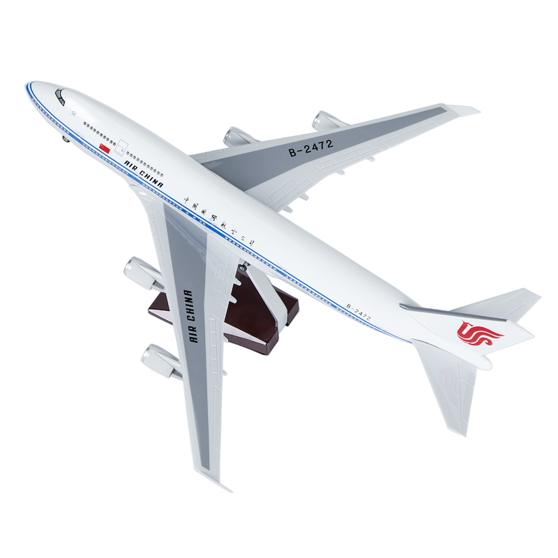带轮子带灯仿真飞机模型1:150国航波音747-400民航客机礼品摆件 - 图3