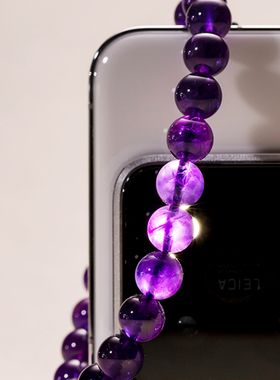 纯天然正品乌拉圭紫水晶莲花手串女款本命年妈妈生日礼物手链饰品