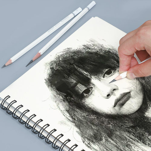 青竹流光白素描铅笔套装美术生专用小学生初学者2b4bhb专业绘画美术用品速写铅笔绘图工具写生考试用炭笔白杆 - 图1