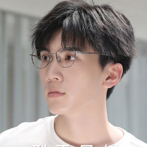 高度近视眼镜框男款专业网上可配度数素颜纯钛小框眼睛近视镜架女 - 图2