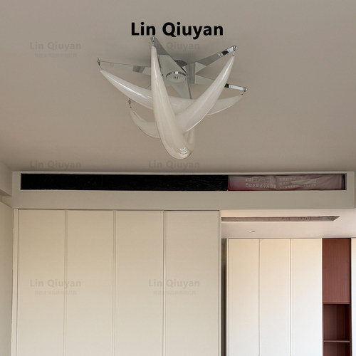 中古奶油风Ceiling月牙吸顶灯北欧现代简约设计师客厅餐厅卧室灯 - 图2