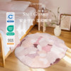 Carpet girl bedroom ins style bedside blanket princess style children's floor mat pink moss shaped round machine washable