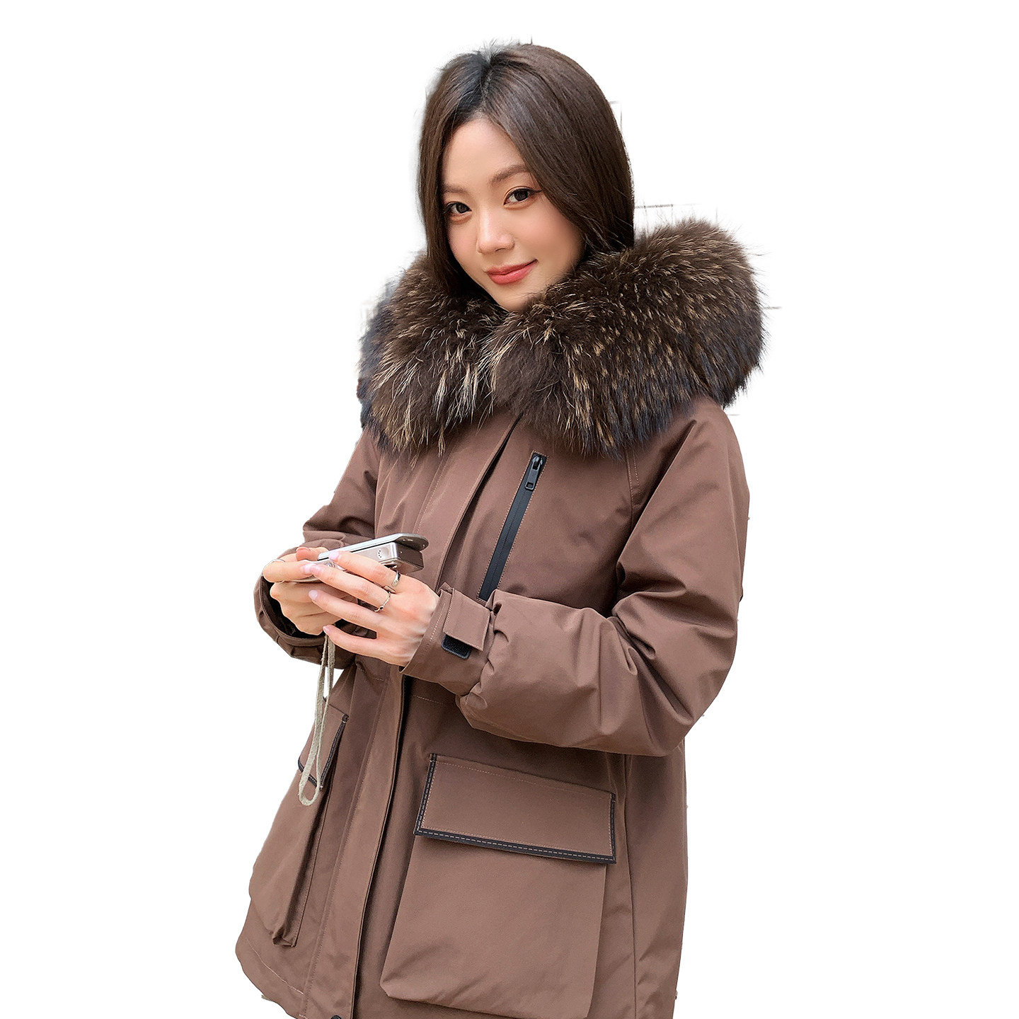 短款派克服替换外壳2025新款皮草通用外皮可拆卸工装宽松外套女冬,淘宝优惠券,粉丝福利购,淘宝优惠卷