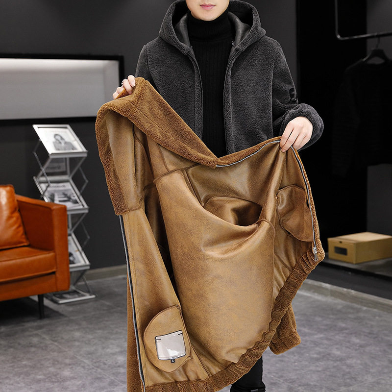 恒源祥男士供应链羊剪绒连帽毛呢夹克加绒加厚皮毛一体男装刺绣开,淘宝优惠券,粉丝福利购,淘宝优惠卷