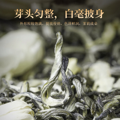 2025年新茶叶碧坛飘雪浓香正宗高端茉莉花茶绿茶散装500g罐装 - 图2