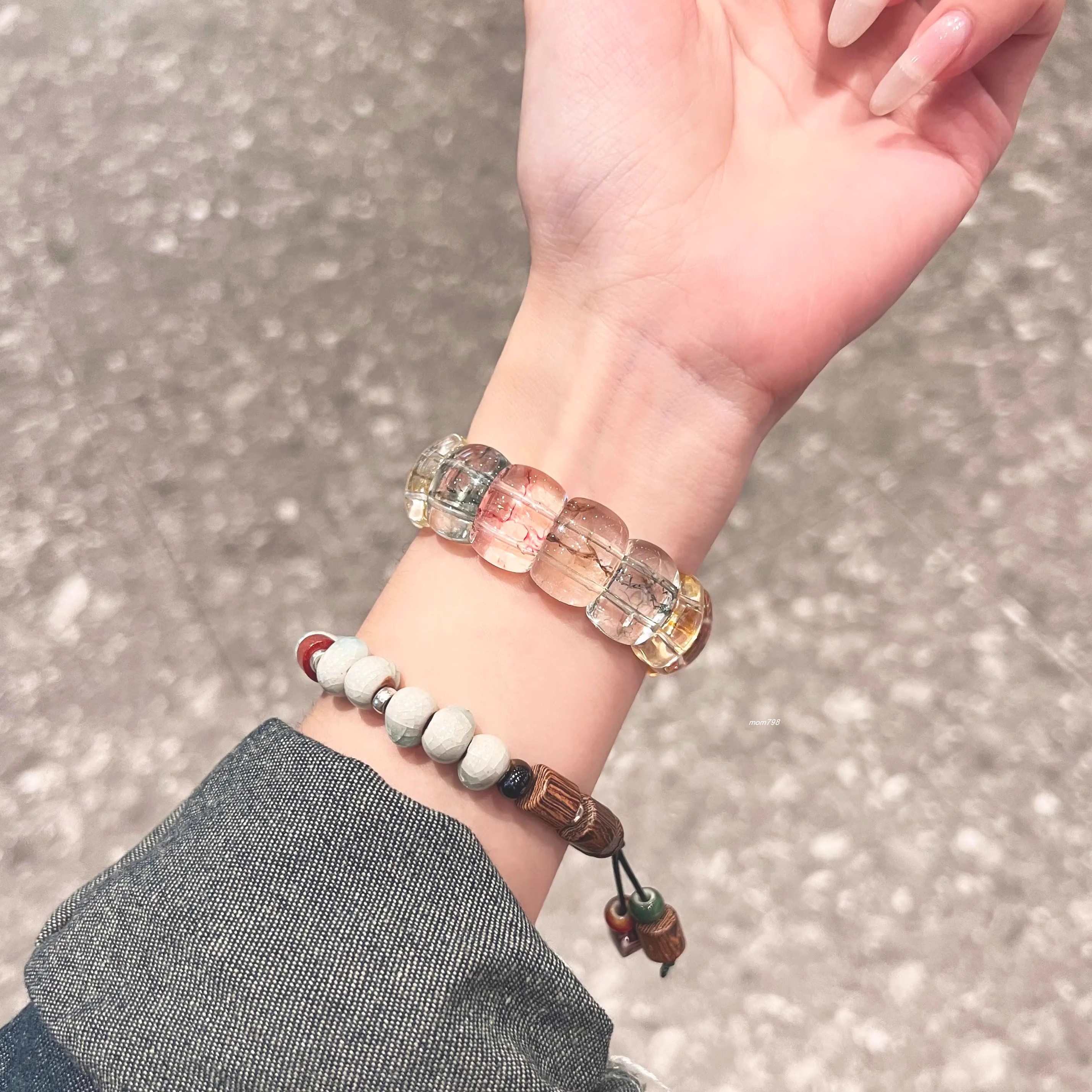 苹果手表iwatchs10表带天然水晶石高级感适用applewatch987代透明 - 图3