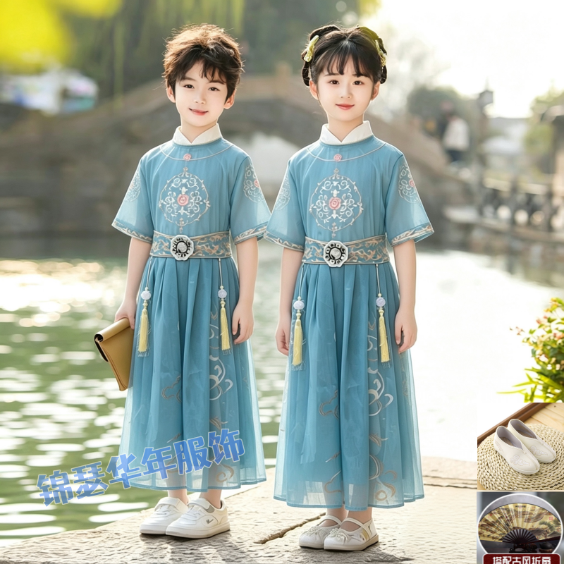 男童汉服夏季薄款2026新款国风儿童唐装小少爷古装男孩新中式古风