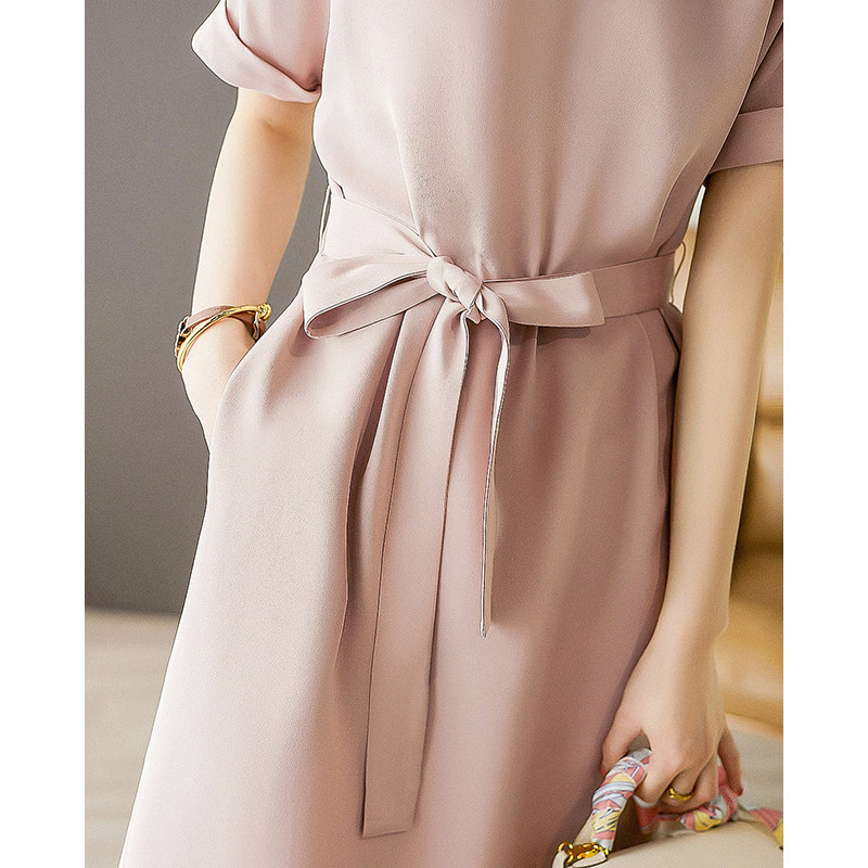 休闲收腰雪纺夏季2022新款法式高端 追苑连衣裙