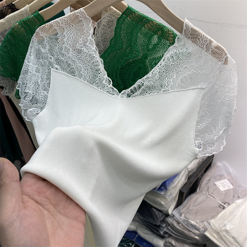 2022夏季新款欧货性感蕾丝潮打底衫 追苑T恤