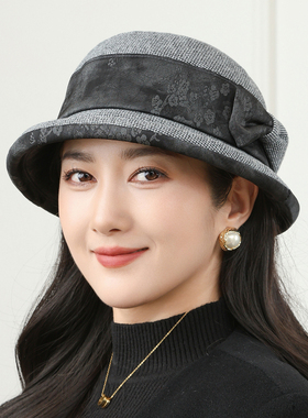 秋冬保暖加绒卷边渔夫帽妈妈款