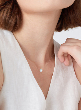 赵露思同款人鱼眼泪项链小众感d色莫桑石锁骨链s925纯银