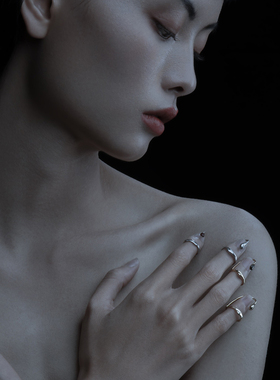 原创冷酷风孟美岐同款戒指野月亮