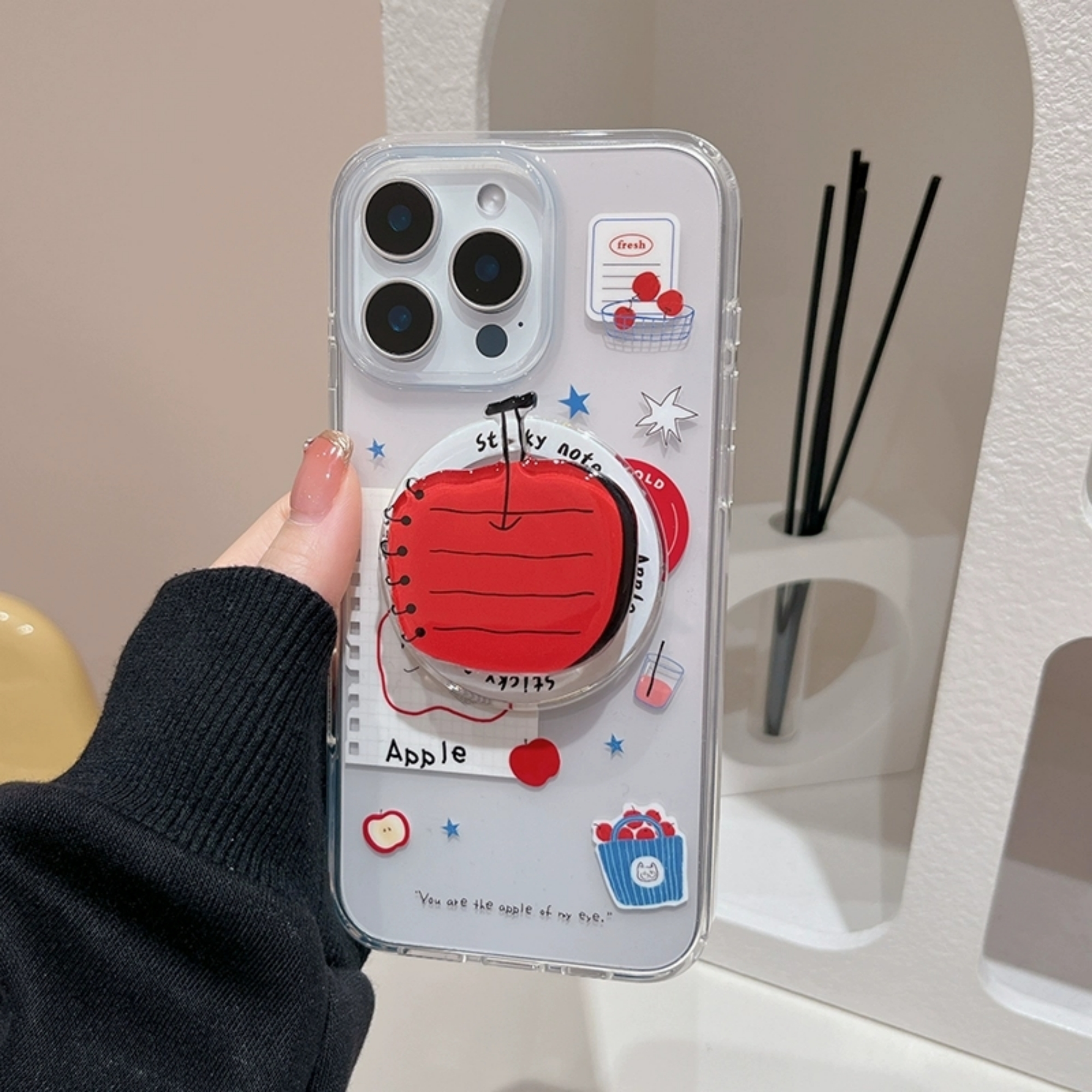 涂鸦苹果笔记本磁吸支架适用A5/OPPO Reno15/14/13/12F手机壳Find X9/X8S+/X7ultra/A72小众A6pro女A3防摔A58 - 图0