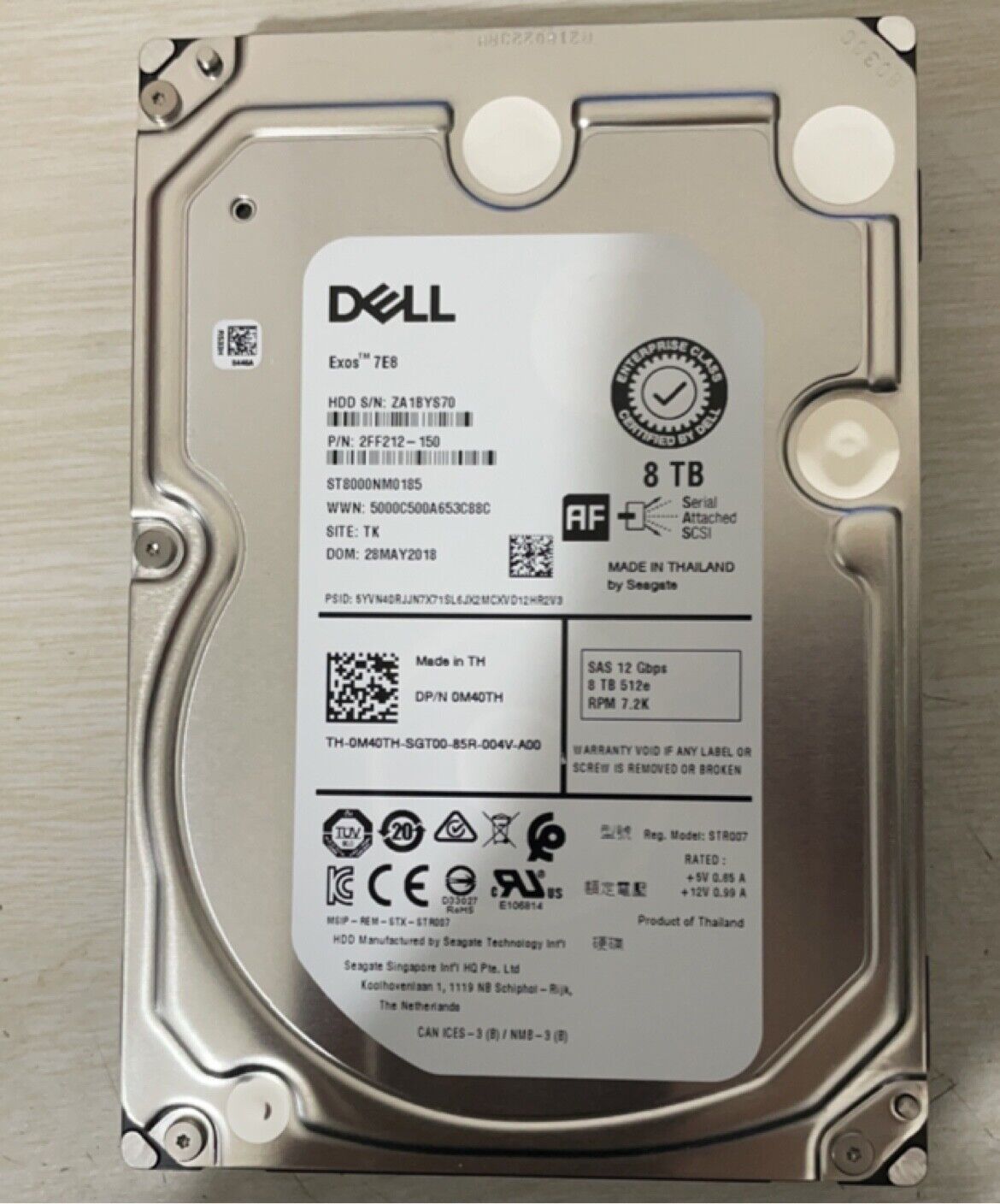 DELL ST8000NM0185 R730 R740 8T 8TB SAS 3.5寸 12GB 服务器硬盘 - 图1