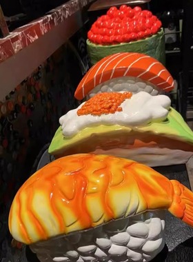 仿真发光寿司美食不褪色装饰摆件