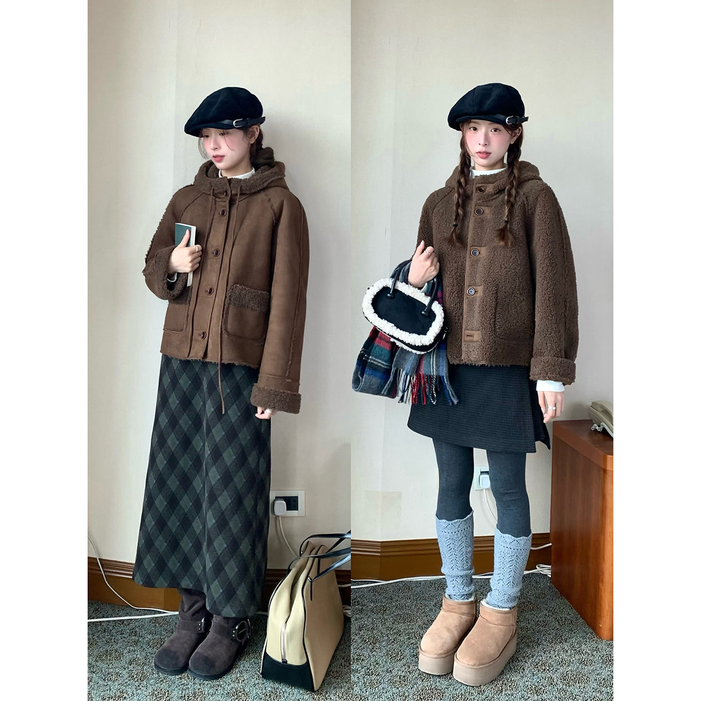 WHYSTUDIO 复古两面穿羊羔毛麂皮绒加厚保暖御寒连帽外套,淘宝优惠券,粉丝福利购,淘宝优惠卷