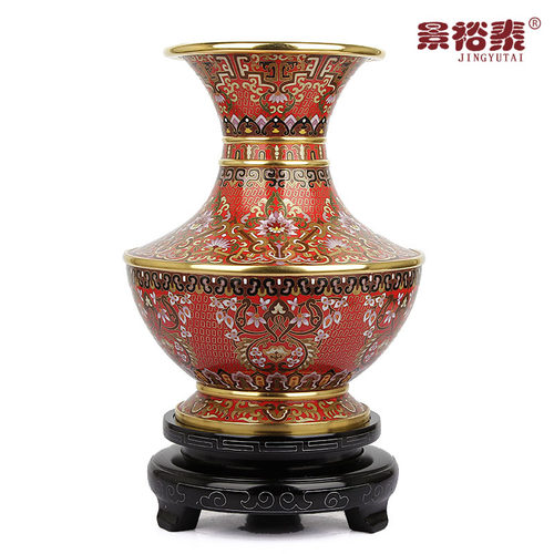 12寸景泰蓝花瓶盖碗尊中式客厅家居装饰品乔迁摆件张向东作品 - 图3