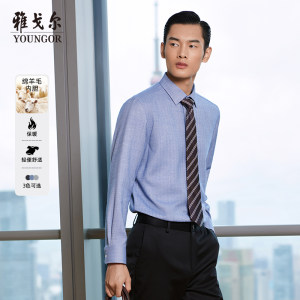 【羊毛内胆】雅戈尔官方春新款商务休闲保暖易打理长袖衬衫男