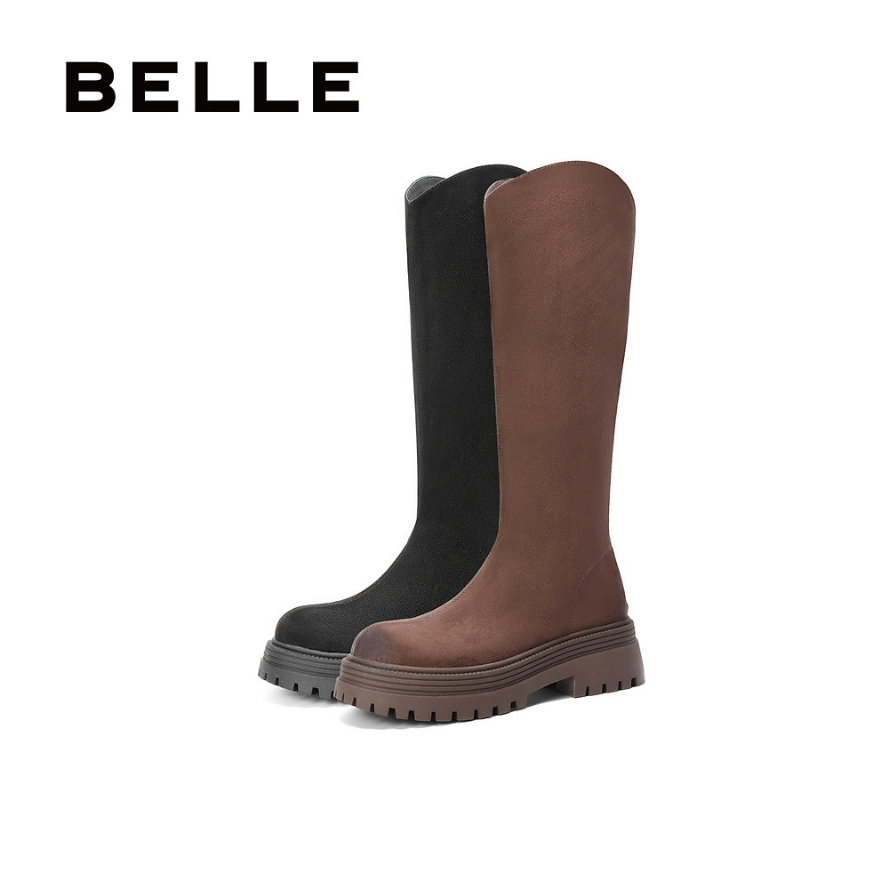 百丽女靴子厚底高长靴女新款冬季瘦瘦靴加绒长筒靴D2J1DDG4,淘宝优惠券,粉丝福利购,淘宝优惠卷