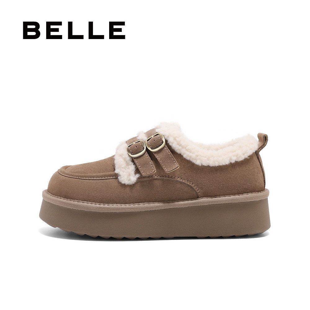 百丽毛毛加绒保暖勃肯鞋冬新款女鞋子雪地靴运动休闲鞋B2316DM4,淘宝优惠券,粉丝福利购,淘宝优惠卷