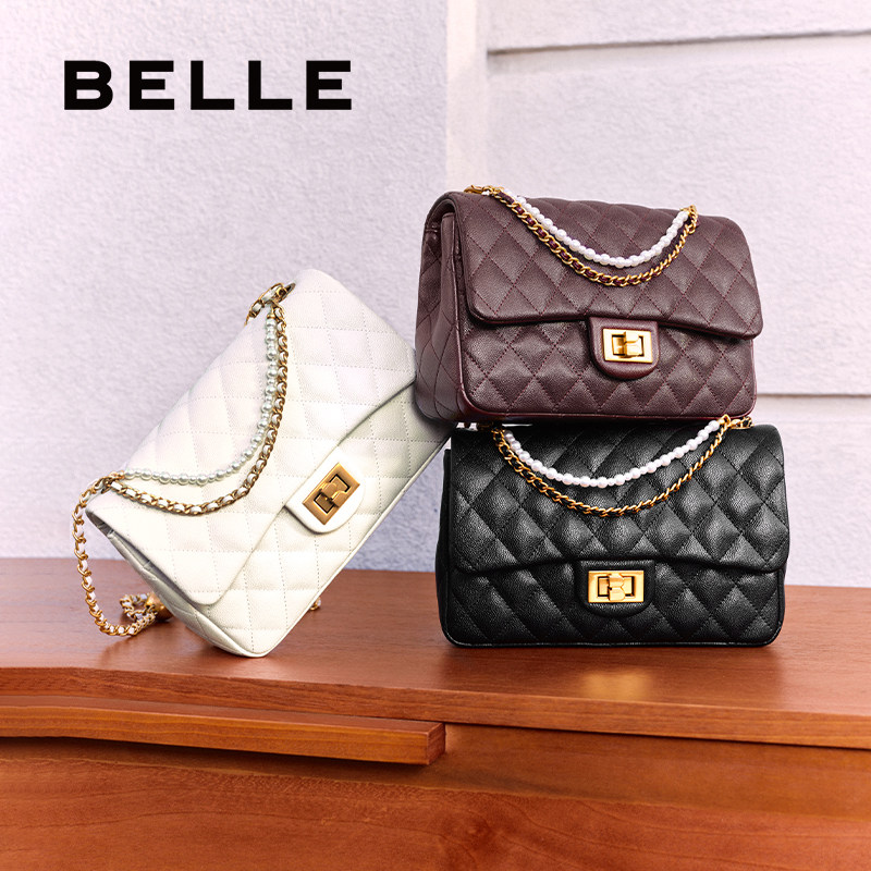 百丽包包女春新商场同款优雅小香风单肩斜挎手提绗缝包X7196AX5,淘宝优惠券,粉丝福利购,淘宝优惠卷