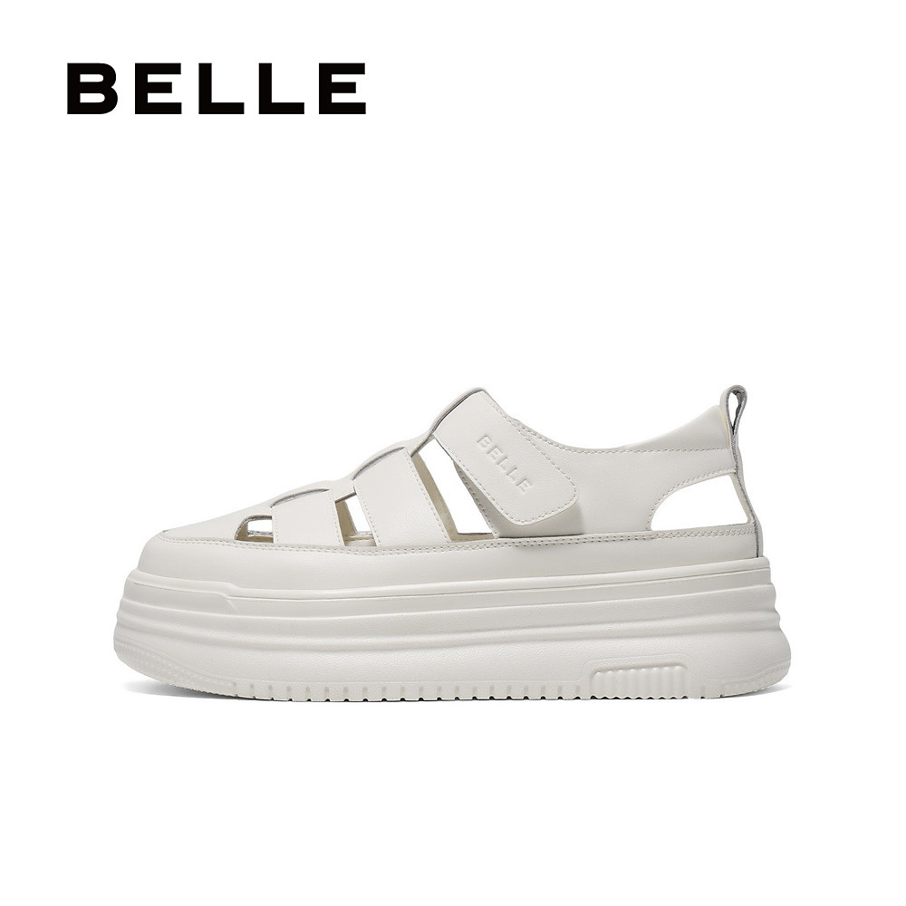 百丽透气罗马凉鞋女夏季新款包头厚底猪笼小白鞋子单鞋B2492BH5,淘宝优惠券,粉丝福利购,淘宝优惠卷