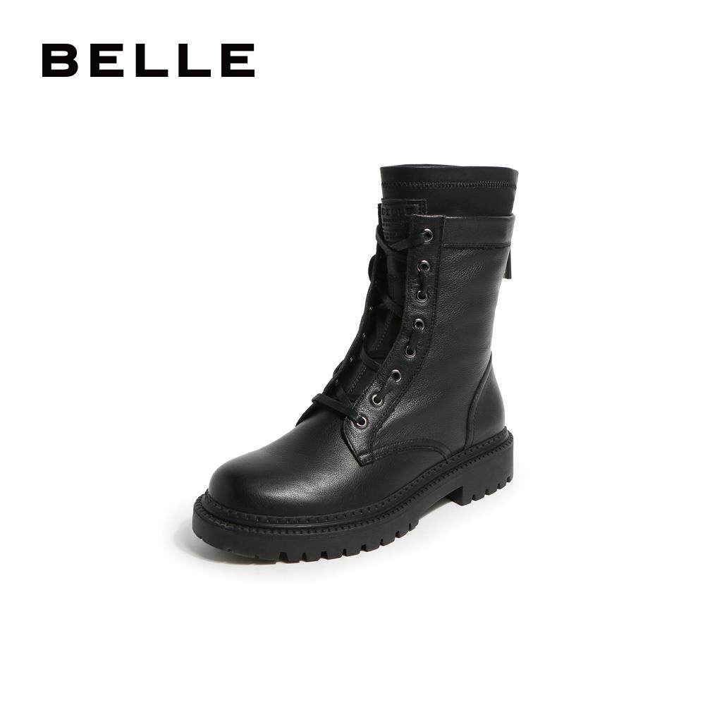 #特卖 belle冬商场同款女皮靴 百丽outlets店时装靴