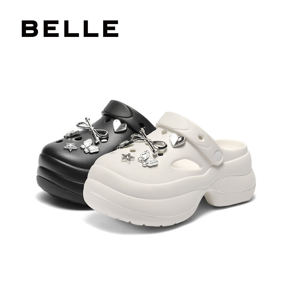 百丽女鞋子厚底洞洞鞋女夏季新款增高可外穿沙滩包头拖鞋B2648BT5,淘宝优惠券,粉丝福利购,淘宝优惠卷